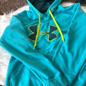 Teal Under Armour Hoodie with neon accents
